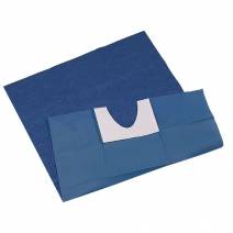 Talla Quirúrgica TNT con Fisura en Forma de U Adhesiva, 50 x 75 cm Estéril, Azul 50 unidades Omnia