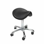 Taburete Poni Asiento Fijo 5 Ruedas Negro Mestra