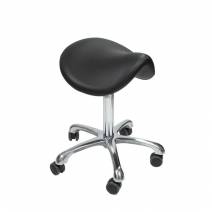 Taburete Poni Asiento Fijo 5 Ruedas Negro Mestra
