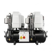 Compresor Tandem Cattani AC400Q hasta 5 Equipos 2 Cilindros Tanque 100L con Cubiertas de Plástico Insonorizante
