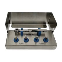 Destornillador para Implantes con Carraca Kit Completo 4 puntas 4mm (1,20 y 1,25mm), Hex, Largo y Medio, Masters