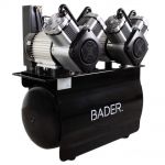Compresor de Aire Bader Twin High Depósito 60 L, 4 Cilindros, Secador de Membrana, 4 a 6 Equipos