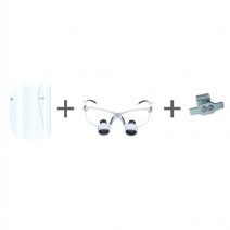 Lupa Opt-on 3.3x Protect Orange Dental con Lente Asférica y Protectores Faciales