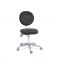 Taburete Dental Technoflux V1 con Respaldo y Ruedas, Negro
