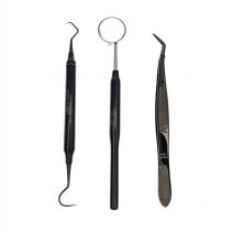Kit de Exploración Dental Básico, Titanio Negro Masters