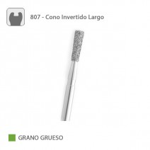 Fresa Diamante Cono Invertido Largo 807 Grano Grueso FG