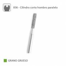 Fresa Diamante Cilindro Corto Hombro Paralelo 836 Grano Grueso FG